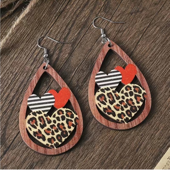 Jewelry Wood Heart Earrings Poshmark